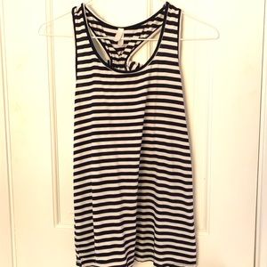 Girls Blue and White Striped Tank